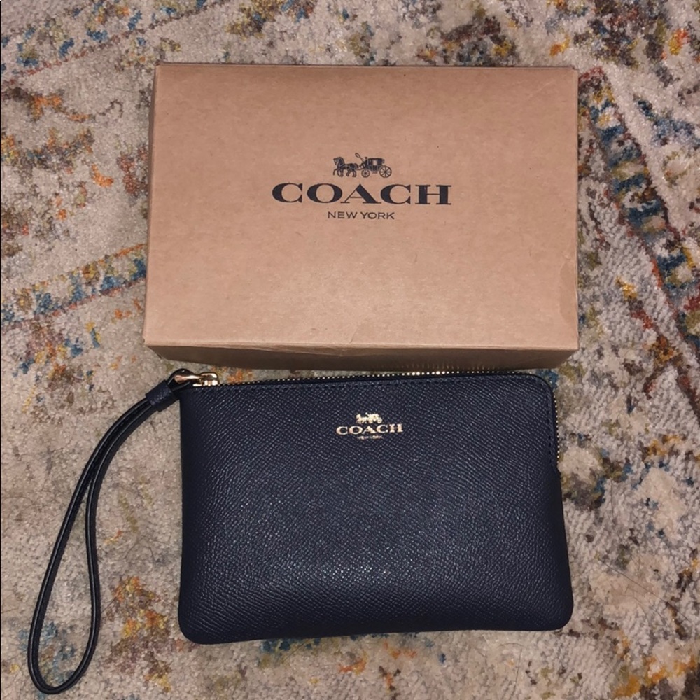 COACH Navy Wristlet
